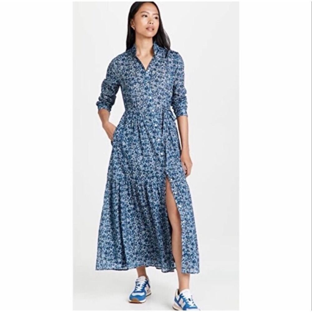 Trovata Birds Of Paradise Mamie Long Dress - Indigo Floral Size Small
